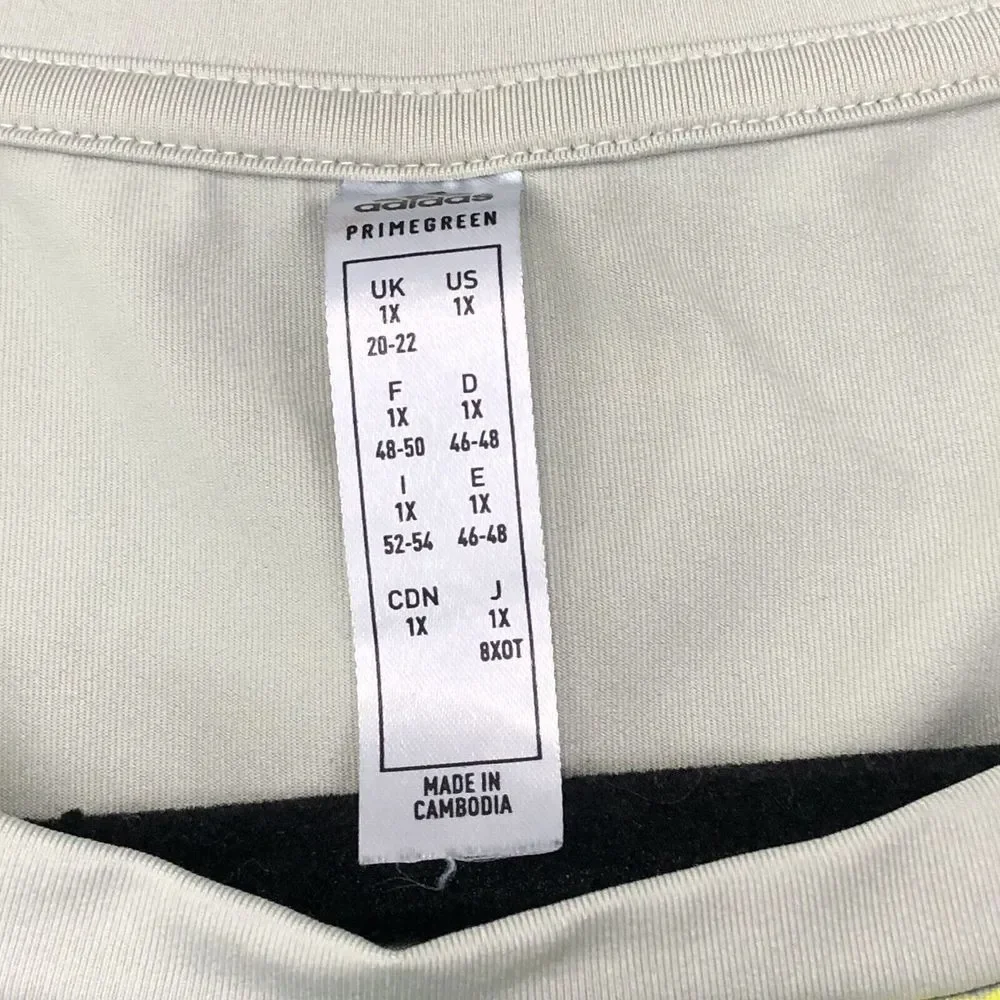 Adidas Womens Active,Yoga, Athletic Tee Shirt Tropical Plus Sz 1X Green & White - Picture 6 of 7